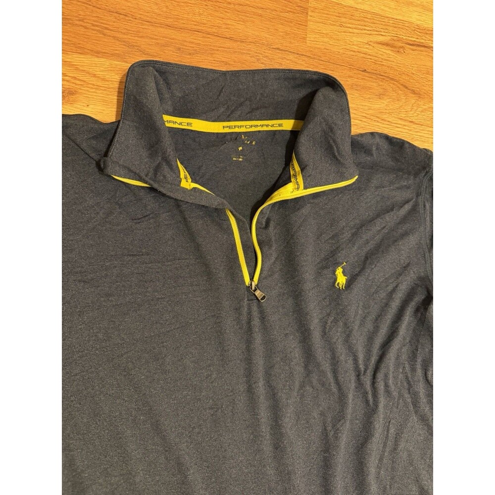 Polo Ralph Lauren Performance 1/4 Zip Pullover Gray M‎ Athletic Logo Top Gym - Picture 8 of 9